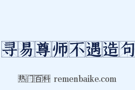 寻易尊师不遇造句是什么意思的图片
